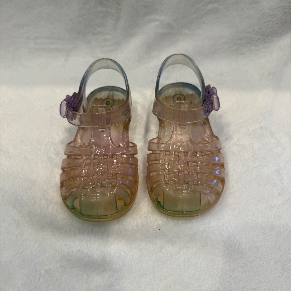 Cat & Jack‎ Toddler Girl Rainbow Ombre Jelly Fisherman Sandals Size 8